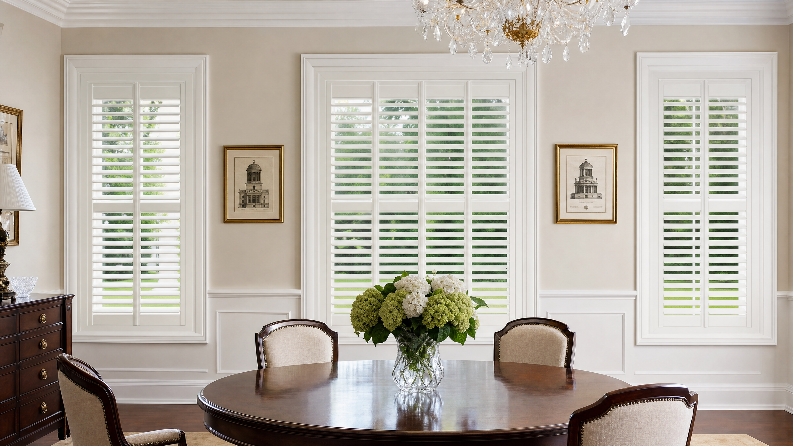 Softedge™ Plantation Shutters shown in a Shenandoah Shutters Richmond-area home